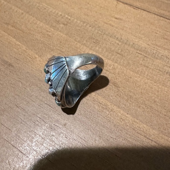 Vintage sterling silver turquoise stones ring - Picture 3 of 10